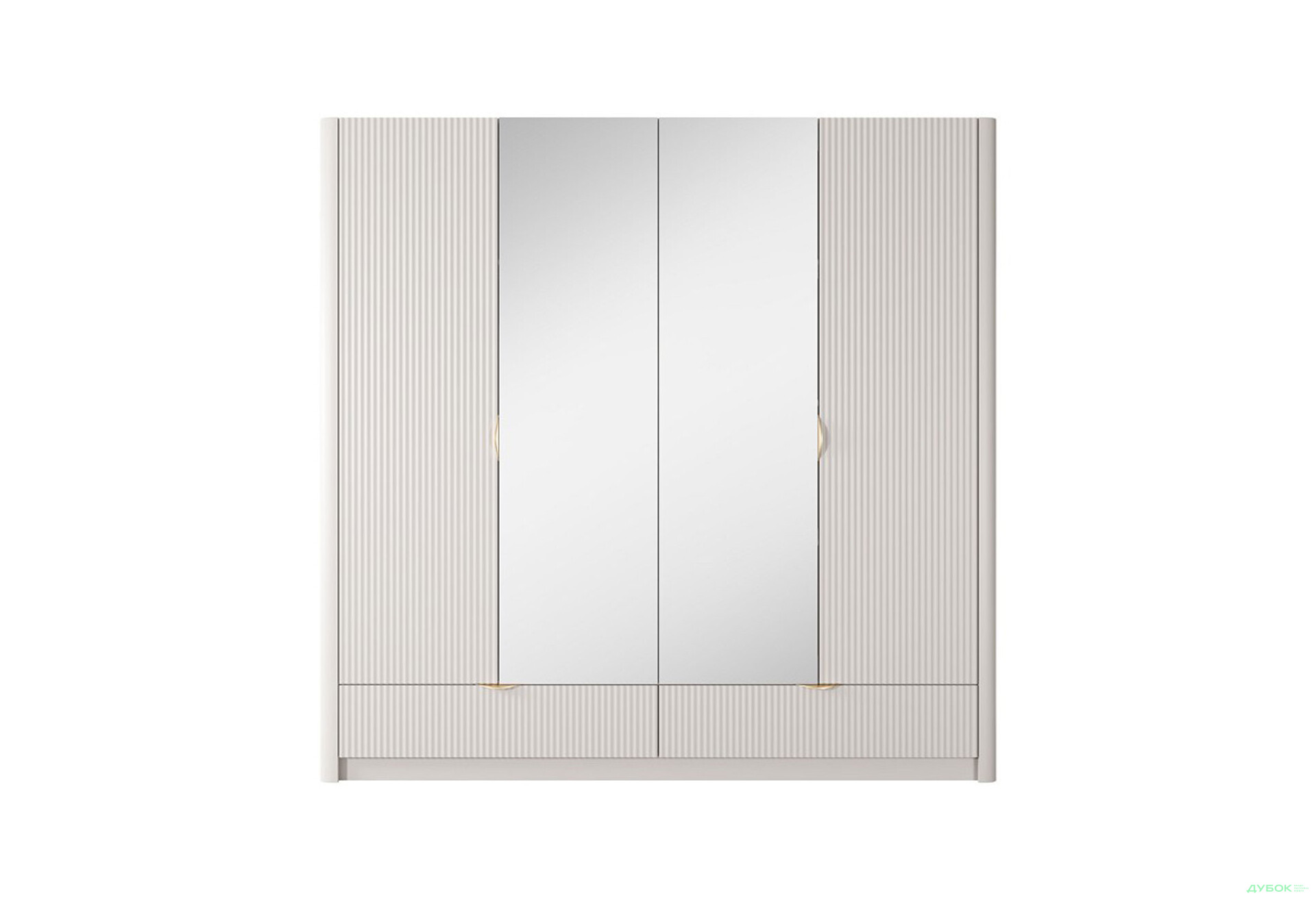 Шкаф Perfect Home Ланте / Lante 4-дверный с 2 ящиками 213 см, бежевый, золотые ручки - Изображение 4 Изображение 4 - Шкаф Perfect Home Ланте / Lante 4-дверный с 2 ящиками 213 см, бежевый, золотые ручки