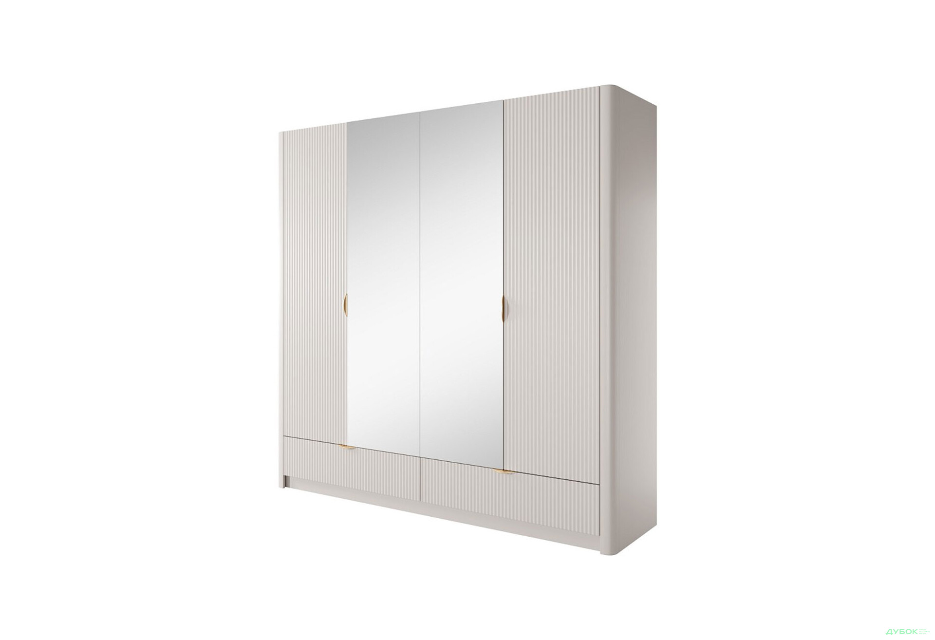 Шкаф Perfect Home Ланте / Lante 4-дверный с 2 ящиками 213 см, бежевый, золотые ручки - Изображение 1 Изображение 1 - Шкаф Perfect Home Ланте / Lante 4-дверный с 2 ящиками 213 см, бежевый, золотые ручки