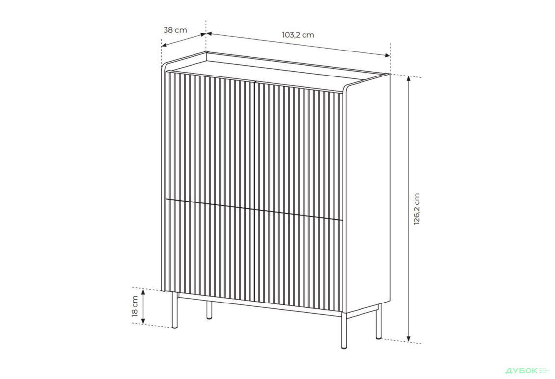 Комод Perfect Home Левел / Level 4-дверний 103 см, бежевий / дуб сканді - Зображення 5 Зображення 5 - Комод Perfect Home Левел / Level 4-дверний 103 см, бежевий / дуб сканді