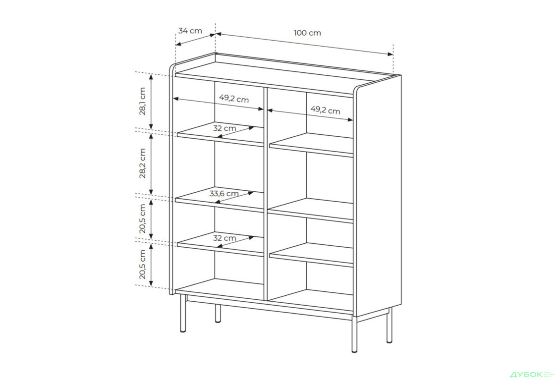 Комод Perfect Home Левел / Level 4-дверний 103 см, бежевий / дуб сканді - Зображення 6 Зображення 6 - Комод Perfect Home Левел / Level 4-дверний 103 см, бежевий / дуб сканді