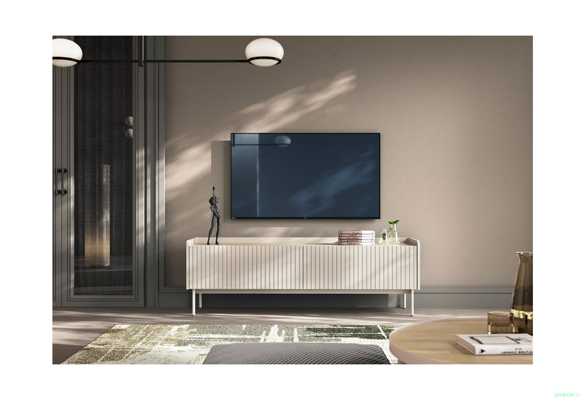 Изображение 2 - Тумба под ТВ Perfect Home Левел / Level с 2 дверками 153 см, бежевый / дуб сканди