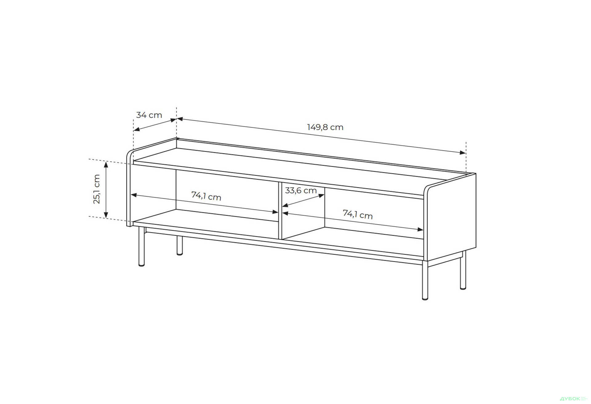 Изображение 5 - Тумба под ТВ Perfect Home Левел / Level с 2 дверками 153 см, бежевый / дуб сканди