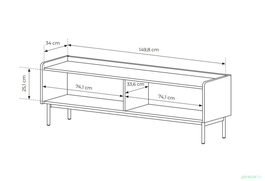 Изображение 5 - Тумба под ТВ Perfect Home Левел / Level с 2 дверками 153 см, бежевый / дуб сканди