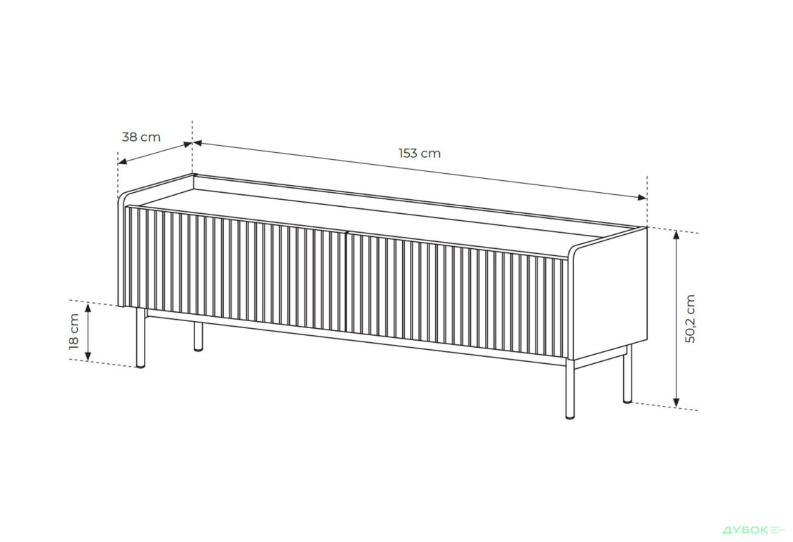 Изображение 6 - Тумба под ТВ Perfect Home Левел / Level с 2 дверками 153 см, бежевый / дуб сканди