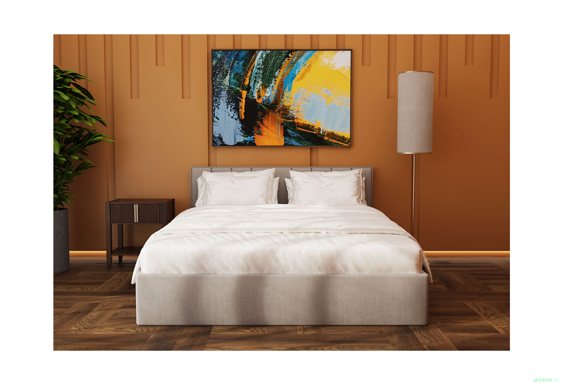 Ліжко-подіум Arbor Drev Рафаель 160х200, сосна, підйомне, фанерний каркас, беж (Лагуна 07) - Зображення 2 Зображення 2 - Ліжко-подіум Arbor Drev Рафаель 160х200, сосна, підйомне, фанерний каркас, беж (Лагуна 07)