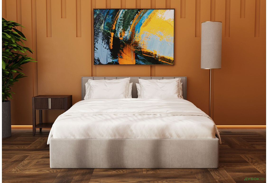 Ліжко-подіум Arbor Drev Рафаель 160х200, сосна, підйомне, фанерний каркас, беж (Лагуна 07) - Зображення 2 Зображення 2 - Ліжко-подіум Arbor Drev Рафаель 160х200, сосна, підйомне, фанерний каркас, беж (Лагуна 07)