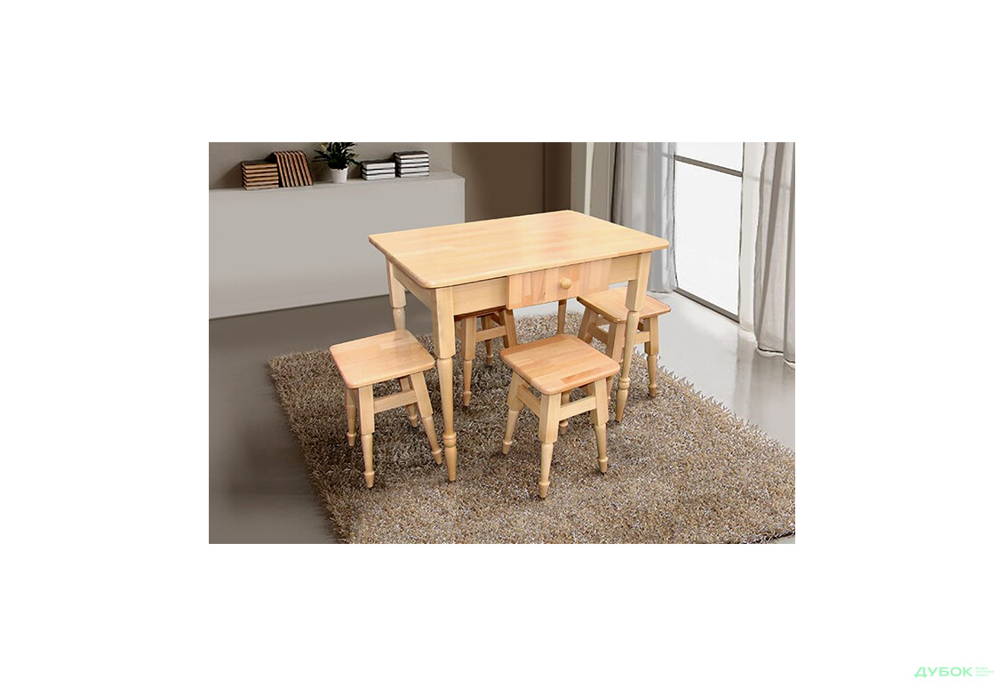 Кухонный комплект (стол + 4 табуретки) Микс-мебель