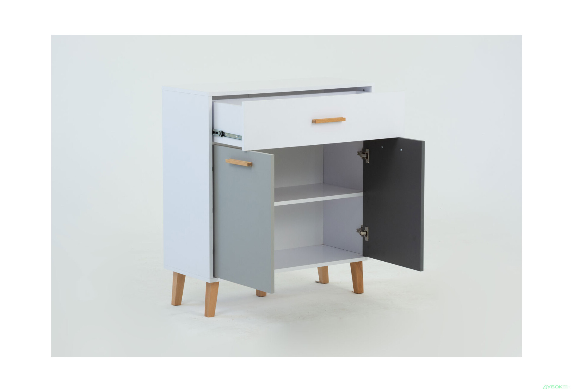 Комод VMV holding Тіммі / Timmy 2-дверний з шухлядою 84 см, білий / графіт / шиншила - Зображення 4 Зображення 4 - Комод VMV holding Тіммі / Timmy 2-дверний з шухлядою 84 см, білий / графіт / шиншила