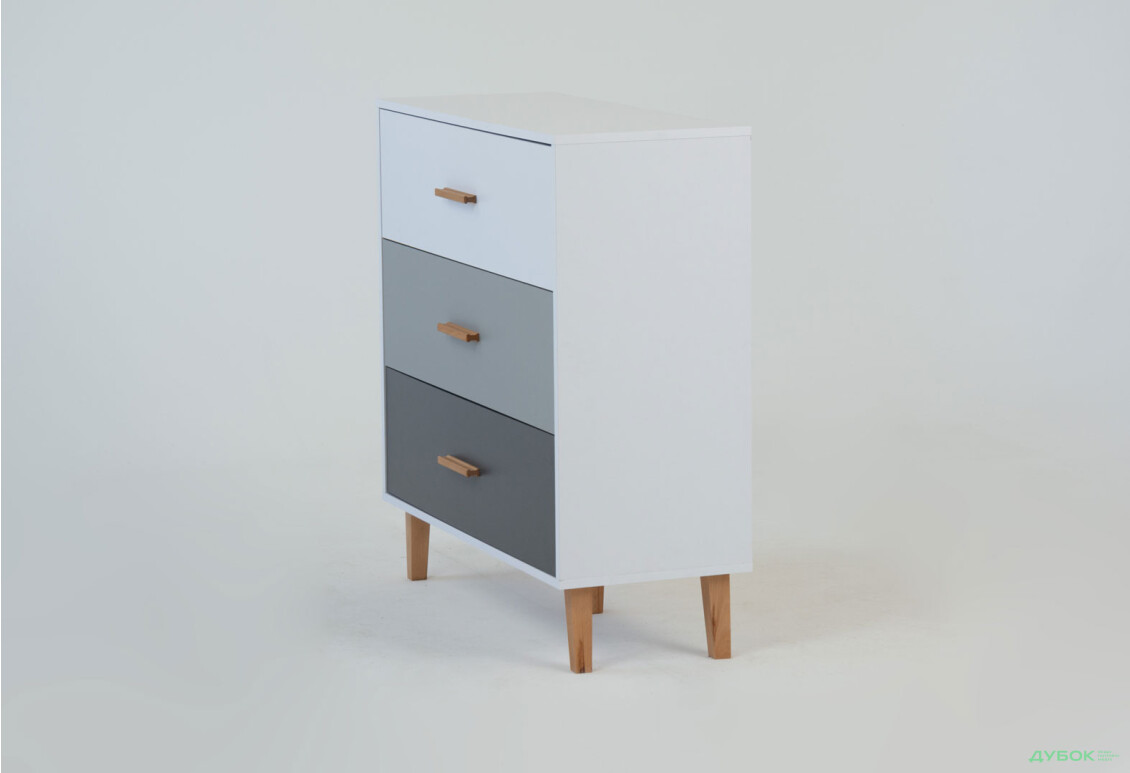 Комод VMV holding Тіммі / Timmy з 3 шухлядами 90 см, білий / графіт / шиншила - Зображення 8 Зображення 8 - Комод VMV holding Тіммі / Timmy з 3 шухлядами 90 см, білий / графіт / шиншила