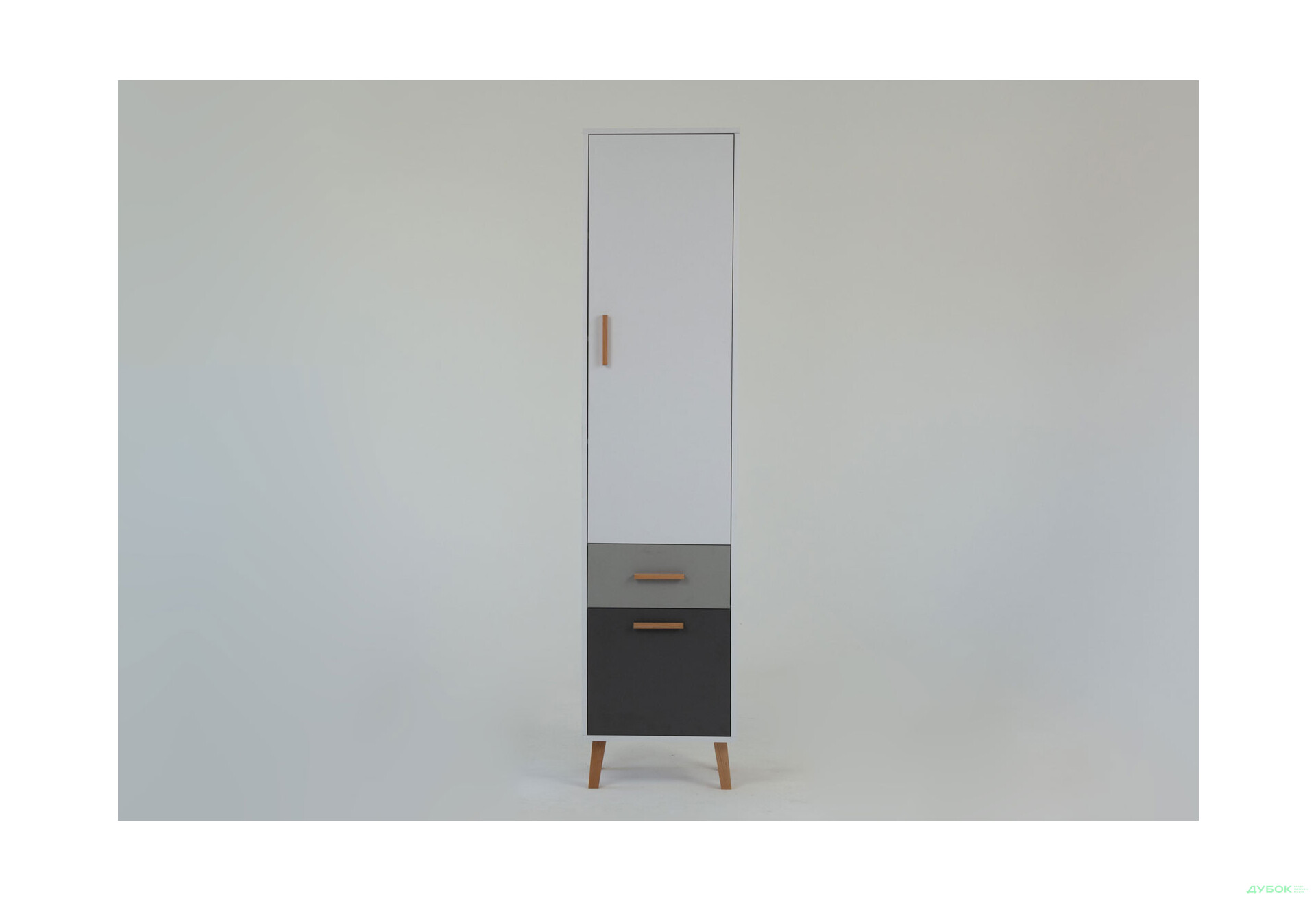 Шафа-пенал VMV holding Тіммі / Timmy закритий з шухлядою 47 см, білий / графіт / шиншила - Зображення 2 Зображення 2 - Шафа-пенал VMV holding Тіммі / Timmy закритий з шухлядою 47 см, білий / графіт / шиншила