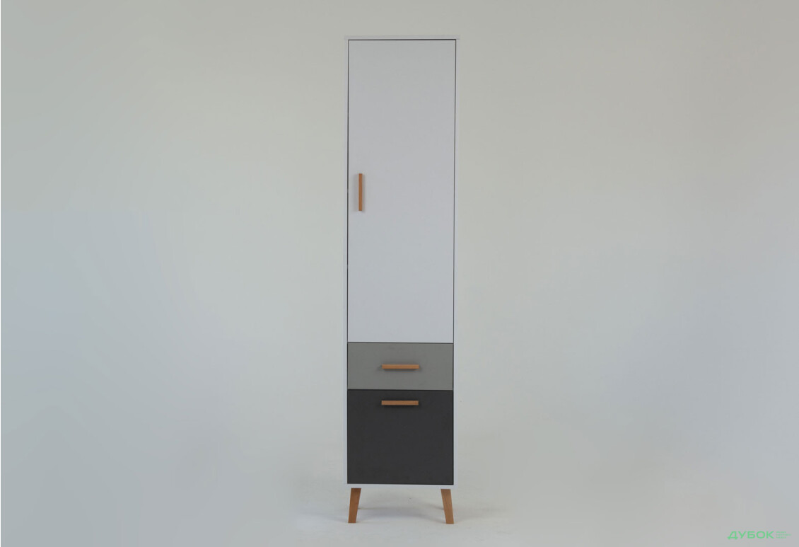 Шафа-пенал VMV holding Тіммі / Timmy закритий з шухлядою 47 см, білий / графіт / шиншила - Зображення 2 Зображення 2 - Шафа-пенал VMV holding Тіммі / Timmy закритий з шухлядою 47 см, білий / графіт / шиншила