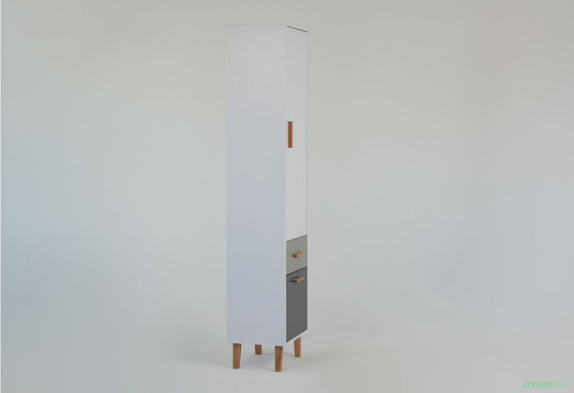 Шафа-пенал VMV holding Тіммі / Timmy закритий з шухлядою 47 см, білий / графіт / шиншила - Зображення 7 Зображення 7 - Шафа-пенал VMV holding Тіммі / Timmy закритий з шухлядою 47 см, білий / графіт / шиншила