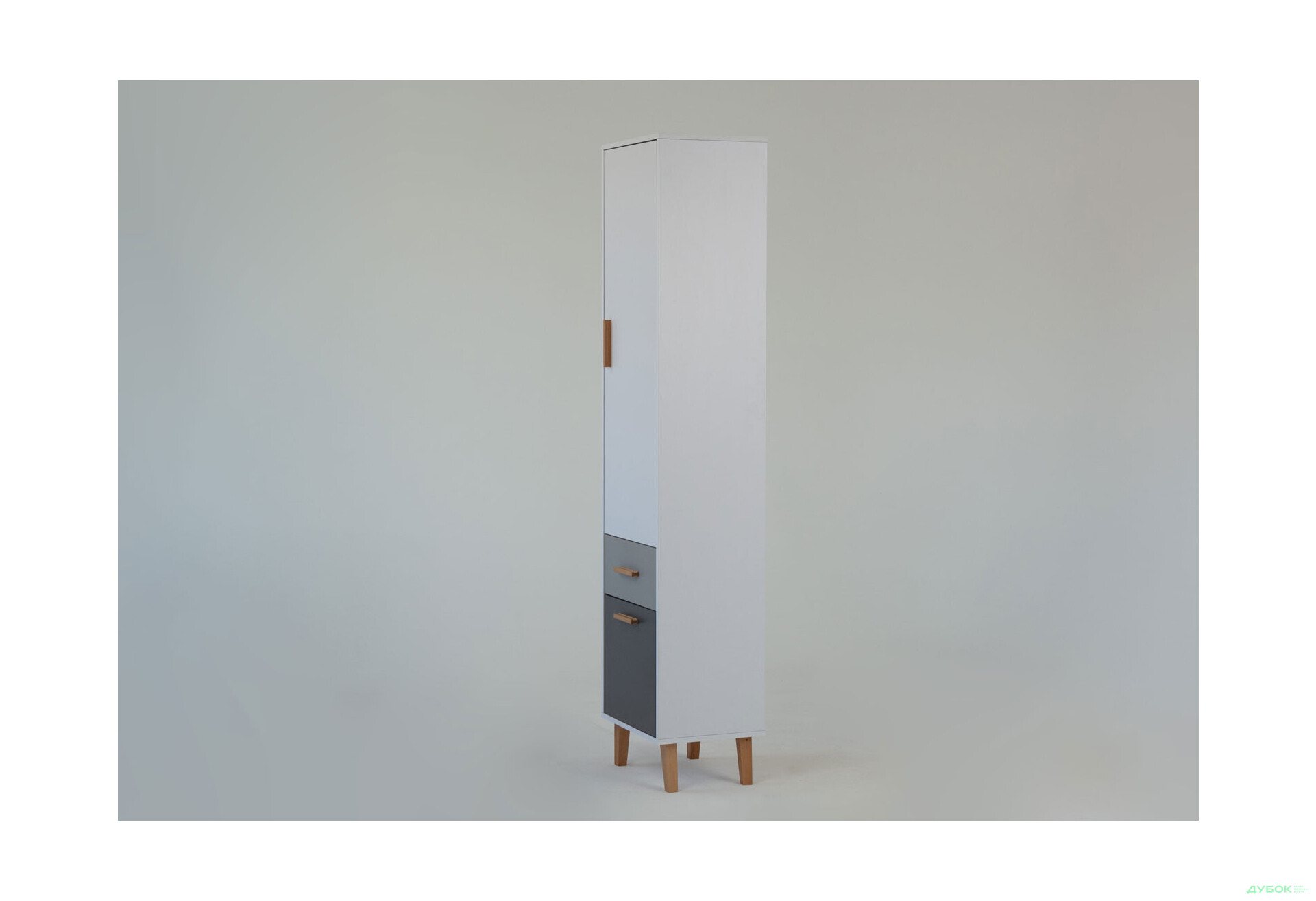 Шафа-пенал VMV holding Тіммі / Timmy закритий з шухлядою 47 см, білий / графіт / шиншила - Зображення 4 Зображення 4 - Шафа-пенал VMV holding Тіммі / Timmy закритий з шухлядою 47 см, білий / графіт / шиншила