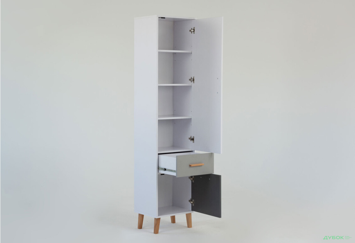 Шафа-пенал VMV holding Тіммі / Timmy закритий з шухлядою 47 см, білий / графіт / шиншила - Зображення 9 Зображення 9 - Шафа-пенал VMV holding Тіммі / Timmy закритий з шухлядою 47 см, білий / графіт / шиншила