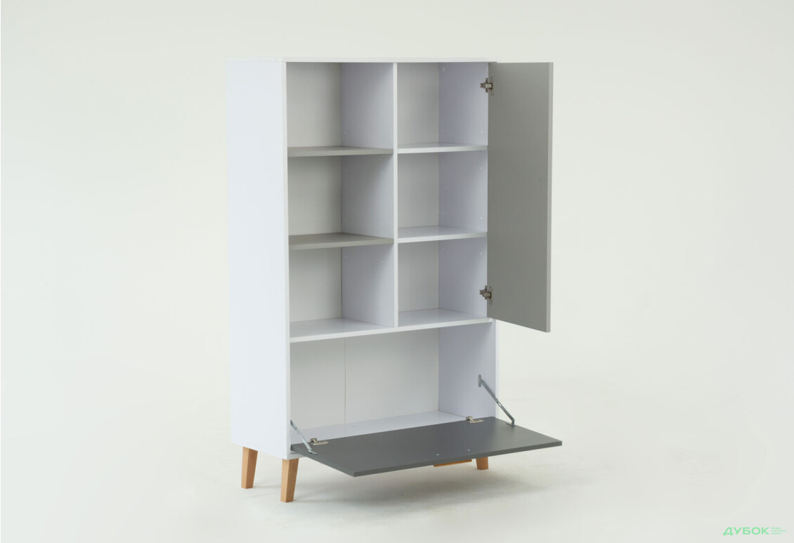 Шкаф-стеллаж комбинированный VMV holding Тимми/Timmy 90 см, белый/графит/шиншиндшилла - Изображение 4 Изображение 4 - Шкаф-стеллаж комбинированный VMV holding Тимми/Timmy 90 см, белый/графит/шиншиндшилла