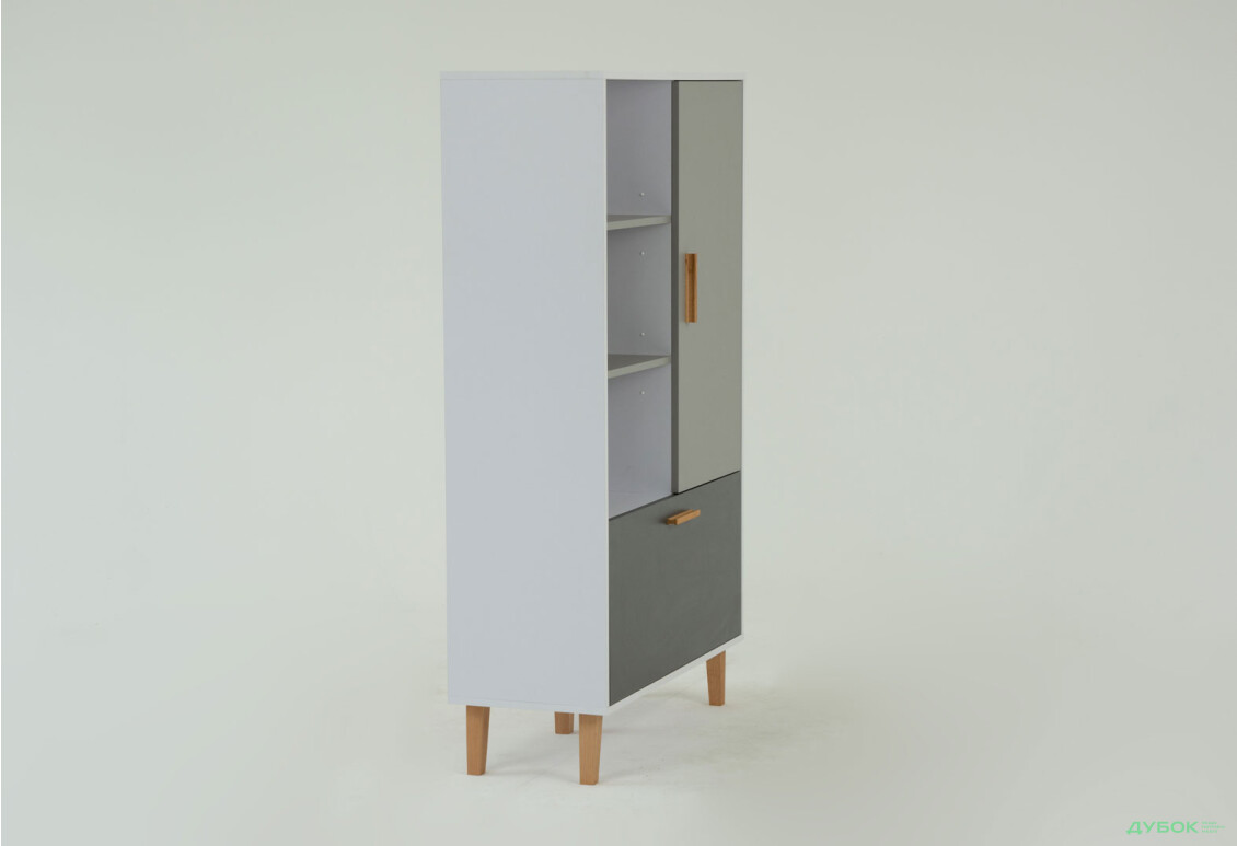 Шкаф-стеллаж комбинированный VMV holding Тимми/Timmy 90 см, белый/графит/шиншиндшилла - Изображение 5 Изображение 5 - Шкаф-стеллаж комбинированный VMV holding Тимми/Timmy 90 см, белый/графит/шиншиндшилла