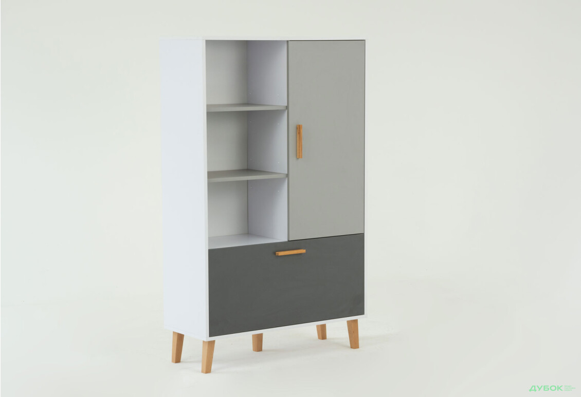 Шкаф-стеллаж комбинированный VMV holding Тимми/Timmy 90 см, белый/графит/шиншиндшилла - Изображение 6 Изображение 6 - Шкаф-стеллаж комбинированный VMV holding Тимми/Timmy 90 см, белый/графит/шиншиндшилла