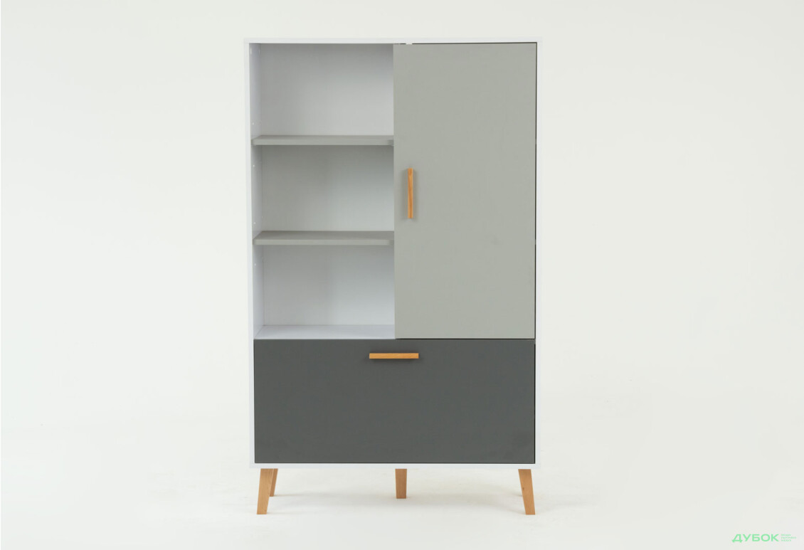 Шкаф-стеллаж комбинированный VMV holding Тимми/Timmy 90 см, белый/графит/шиншиндшилла - Изображение 2 Изображение 2 - Шкаф-стеллаж комбинированный VMV holding Тимми/Timmy 90 см, белый/графит/шиншиндшилла