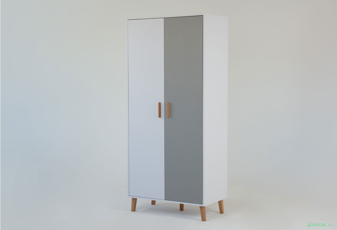 Шафа VMV holding Тіммі / Timmy 2-дверна 90 см, білий / графіт / шиншила - Зображення 2 Зображення 2 - Шафа VMV holding Тіммі / Timmy 2-дверна 90 см, білий / графіт / шиншила