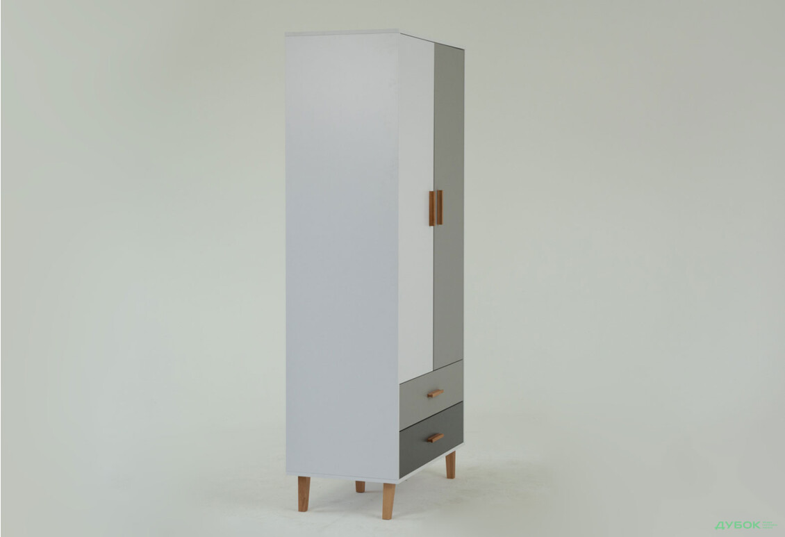 Шафа VMV holding Тіммі / Timmy 2-дверна з 2 шухлядами 90 см, білий / графіт / шиншила - Зображення 5 Зображення 5 - Шафа VMV holding Тіммі / Timmy 2-дверна з 2 шухлядами 90 см, білий / графіт / шиншила