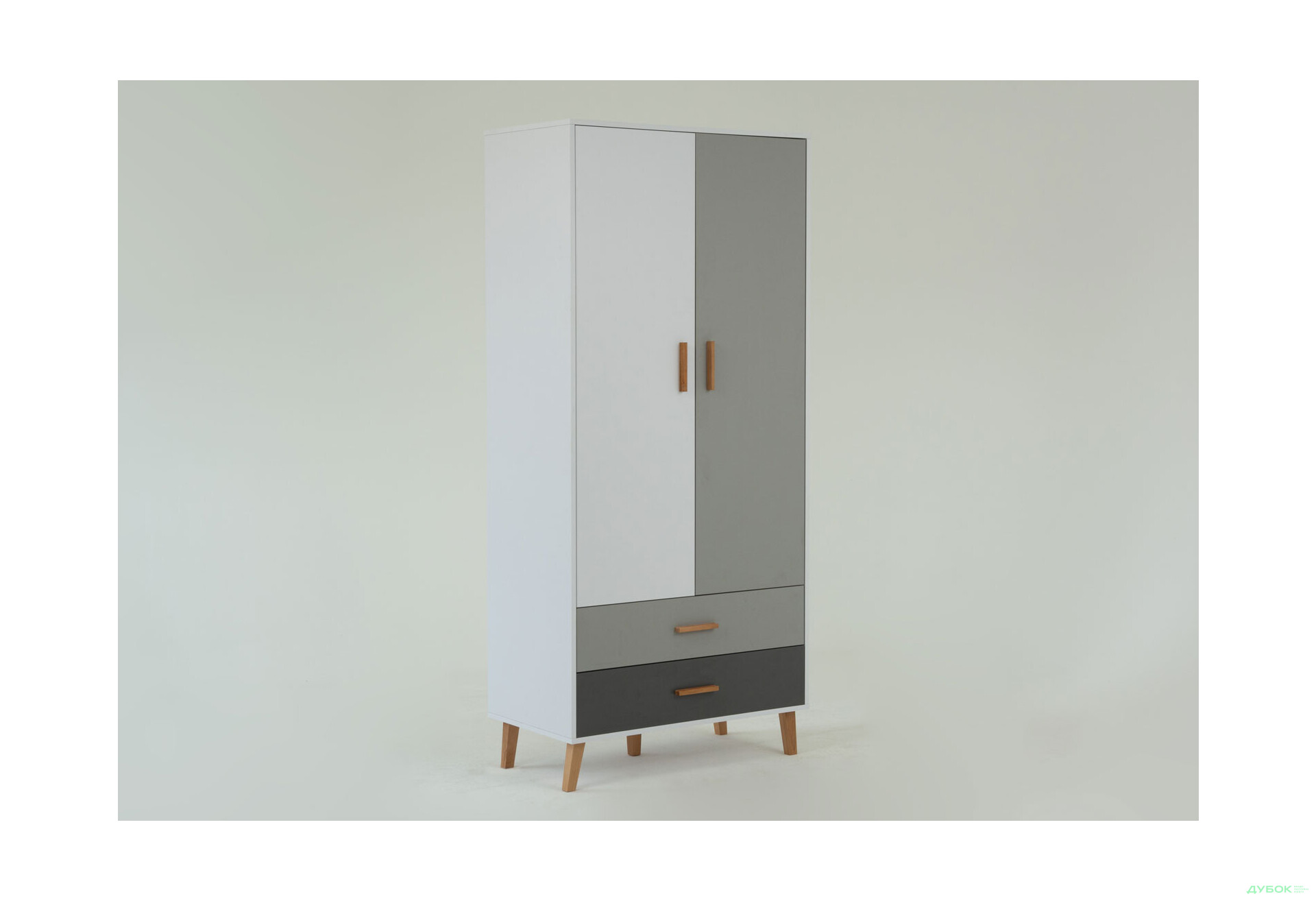 Шафа VMV holding Тіммі / Timmy 2-дверна з 2 шухлядами 90 см, білий / графіт / шиншила - Зображення 4 Зображення 4 - Шафа VMV holding Тіммі / Timmy 2-дверна з 2 шухлядами 90 см, білий / графіт / шиншила