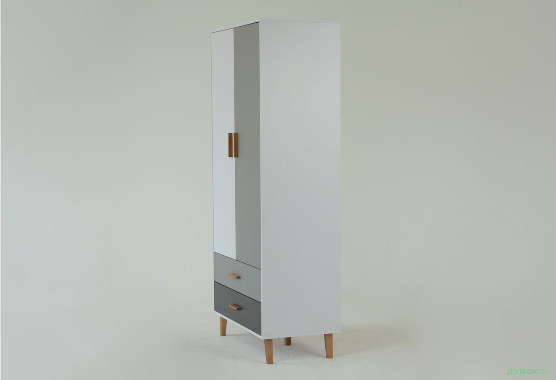 Шафа VMV holding Тіммі / Timmy 2-дверна з 2 шухлядами 90 см, білий / графіт / шиншила - Зображення 6 Зображення 6 - Шафа VMV holding Тіммі / Timmy 2-дверна з 2 шухлядами 90 см, білий / графіт / шиншила