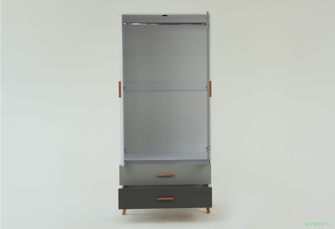 Шафа VMV holding Тіммі / Timmy 2-дверна з 2 шухлядами 90 см, білий / графіт / шиншила - Зображення 9 Зображення 9 - Шафа VMV holding Тіммі / Timmy 2-дверна з 2 шухлядами 90 см, білий / графіт / шиншила