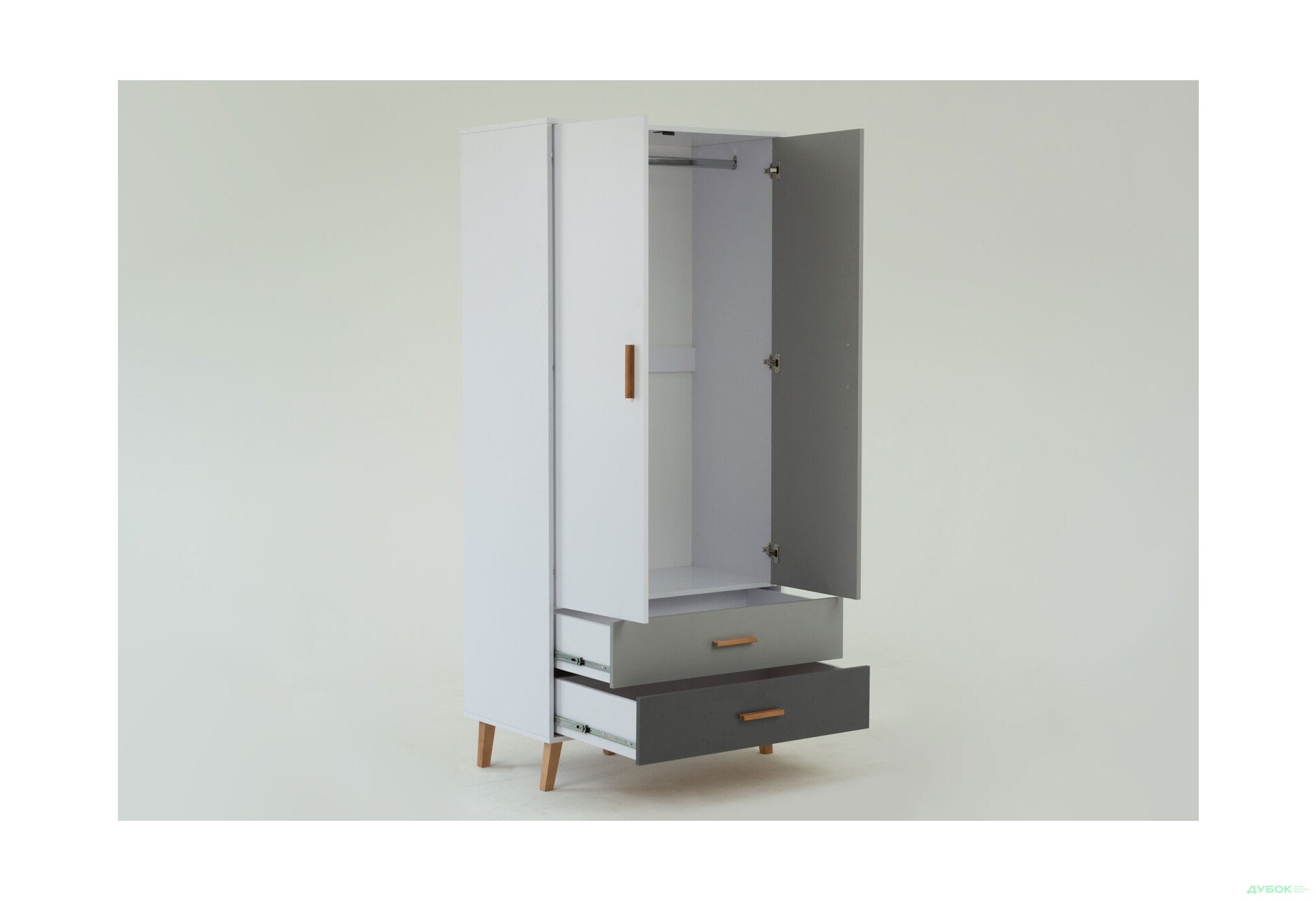 Шафа VMV holding Тіммі / Timmy 2-дверна з 2 шухлядами 90 см, білий / графіт / шиншила - Зображення 10 Зображення 10 - Шафа VMV holding Тіммі / Timmy 2-дверна з 2 шухлядами 90 см, білий / графіт / шиншила