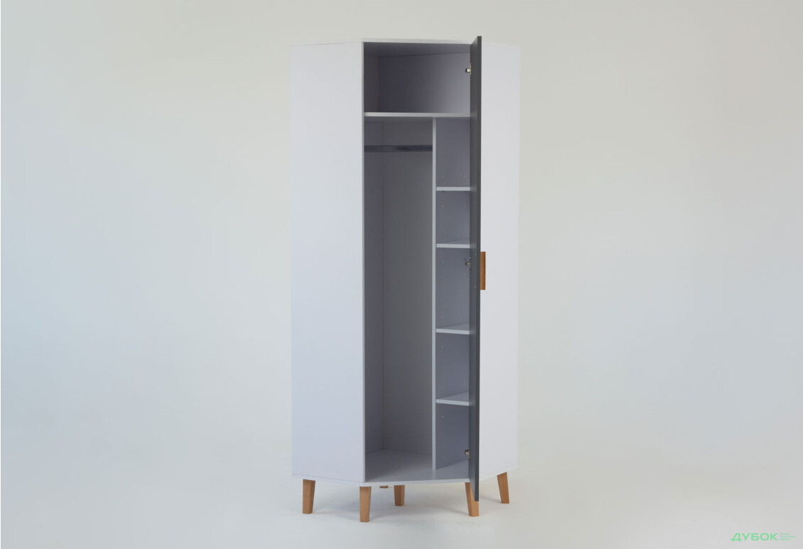 Зображення 8 - Шафа кутова VMV holding Тіммі / Timmy 1-дверна 71 см, білий / графіт / шиншила