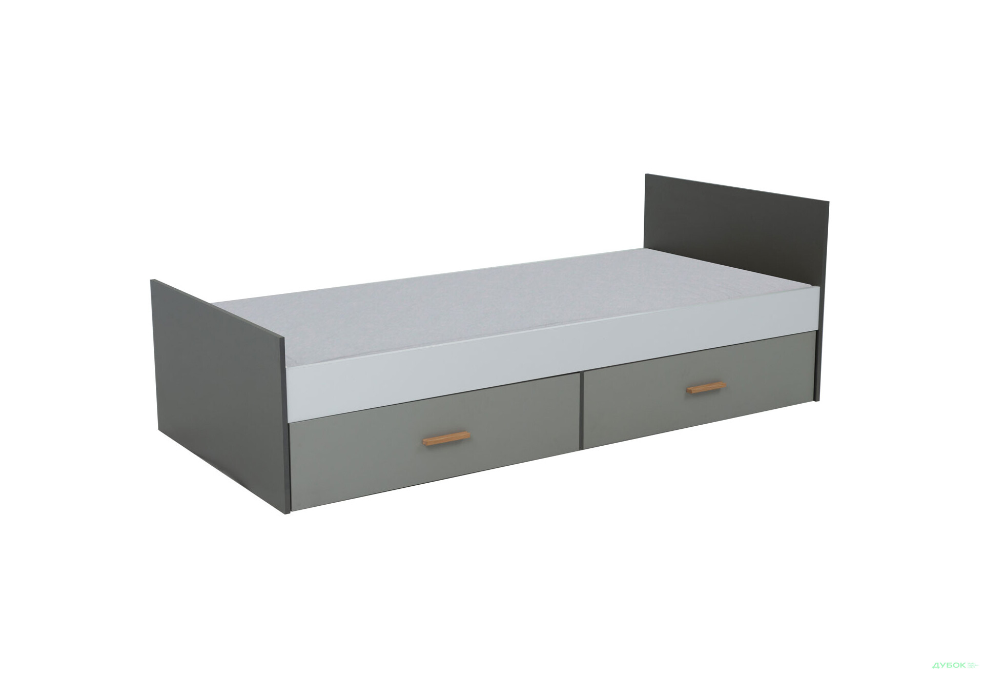 Ліжко VMV holding Тіммі / Timmy з 2 шухлядами 90х200 см (без вкладу), білий / графіт / шиншила - Зображення 1 Зображення 1 - Ліжко VMV holding Тіммі / Timmy з 2 шухлядами 90х200 см (без вкладу), білий / графіт / шиншила