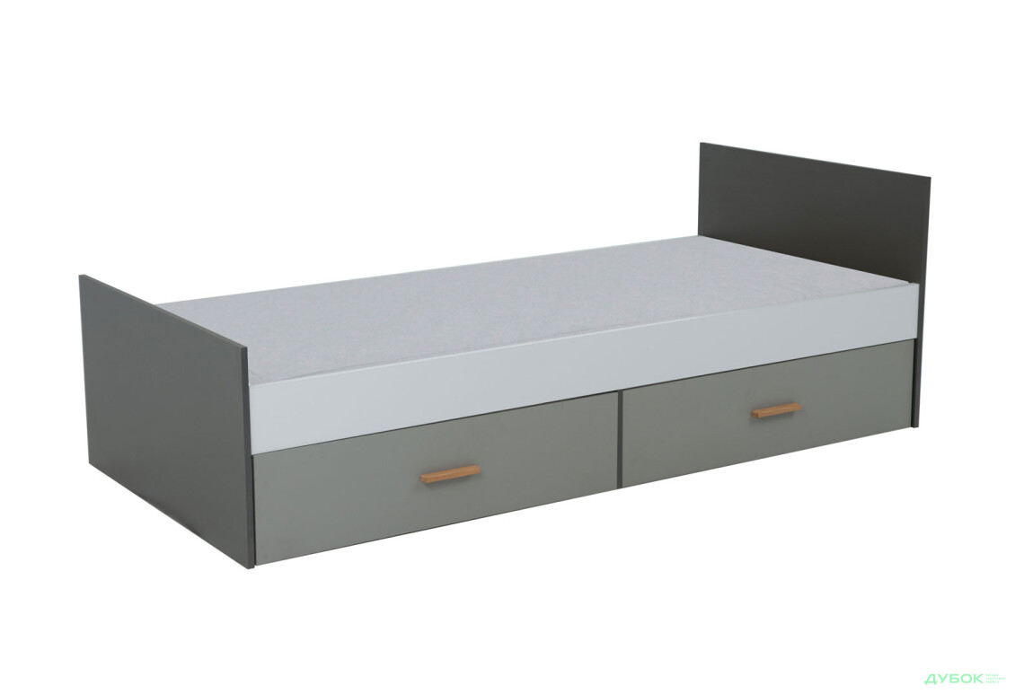 Ліжко VMV holding Тіммі / Timmy з 2 шухлядами 90х200 см (без вкладу), білий / графіт / шиншила - Зображення 1 Зображення 1 - Ліжко VMV holding Тіммі / Timmy з 2 шухлядами 90х200 см (без вкладу), білий / графіт / шиншила