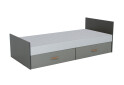 Ліжко VMV holding Тіммі / Timmy з 2 шухлядами 90х200 см (без вкладу), білий / графіт / шиншила - Зображення 1 Зображення 1 - Ліжко VMV holding Тіммі / Timmy з 2 шухлядами 90х200 см (без вкладу), білий / графіт / шиншила