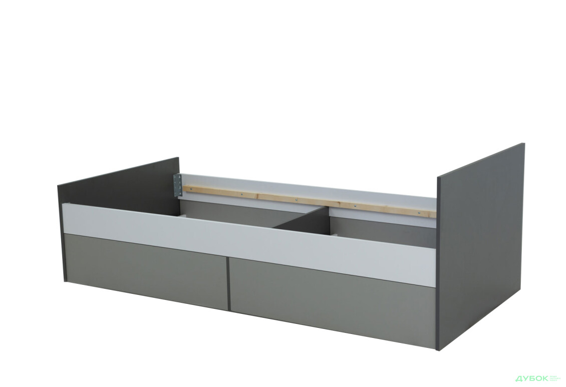 Ліжко VMV holding Тіммі / Timmy з 2 шухлядами 90х200 см (без вкладу), білий / графіт / шиншила - Зображення 3 Зображення 3 - Ліжко VMV holding Тіммі / Timmy з 2 шухлядами 90х200 см (без вкладу), білий / графіт / шиншила