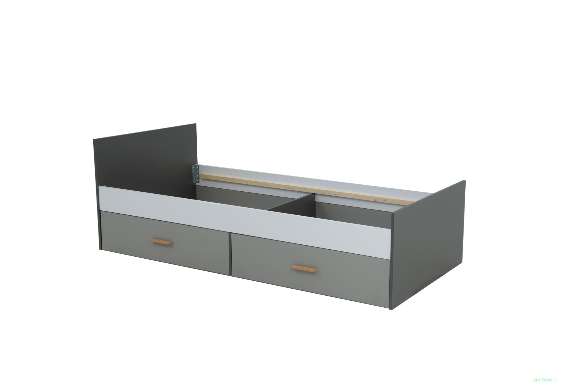 Ліжко VMV holding Тіммі / Timmy з 2 шухлядами 90х200 см (без вкладу), білий / графіт / шиншила - Зображення 9 Зображення 9 - Ліжко VMV holding Тіммі / Timmy з 2 шухлядами 90х200 см (без вкладу), білий / графіт / шиншила