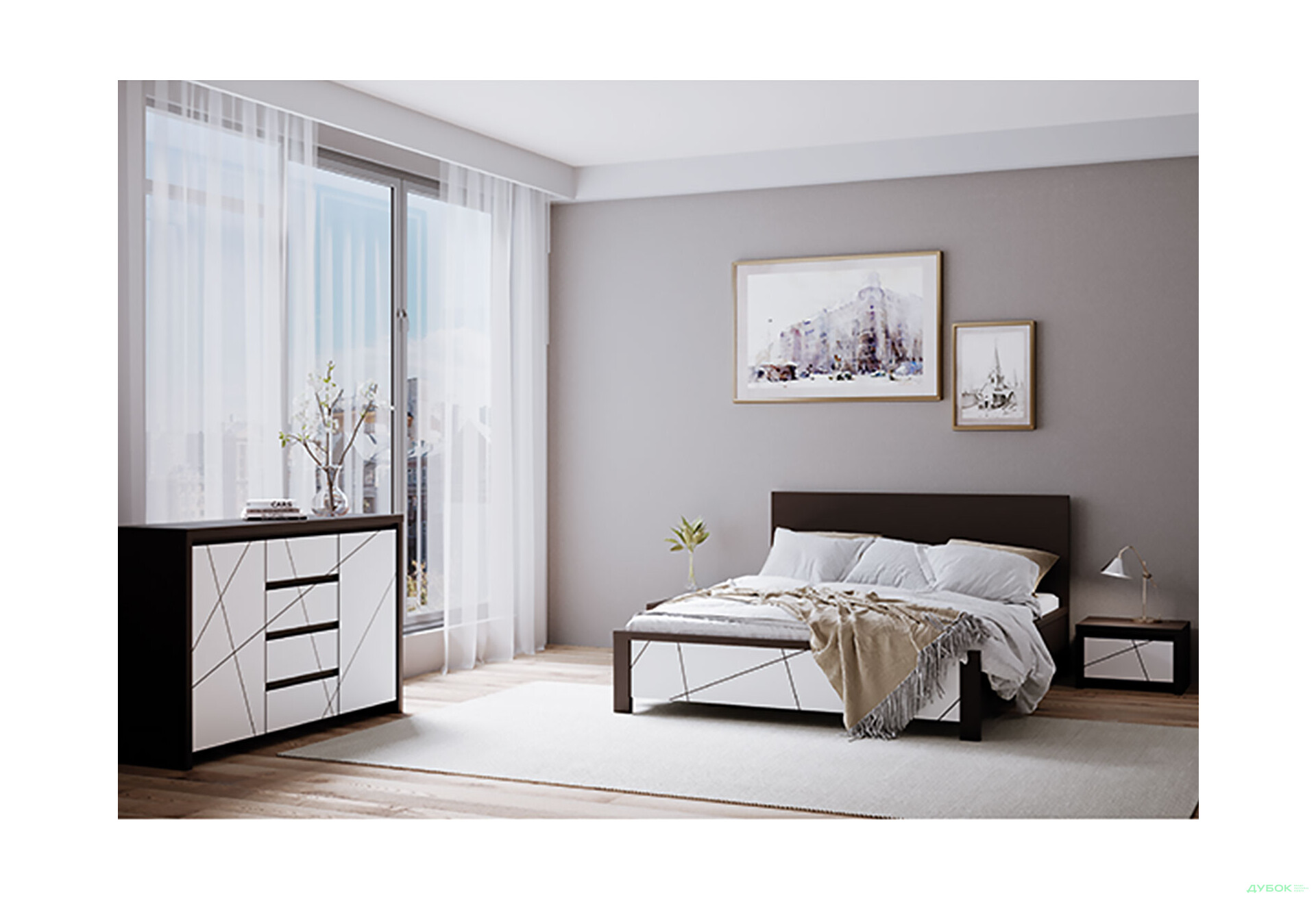 Модульна спальня Каспіан МДФ / Kaspian MDF ВМК - Зображення 2 Зображення 2 - Модульна спальня Каспіан МДФ / Kaspian MDF ВМК