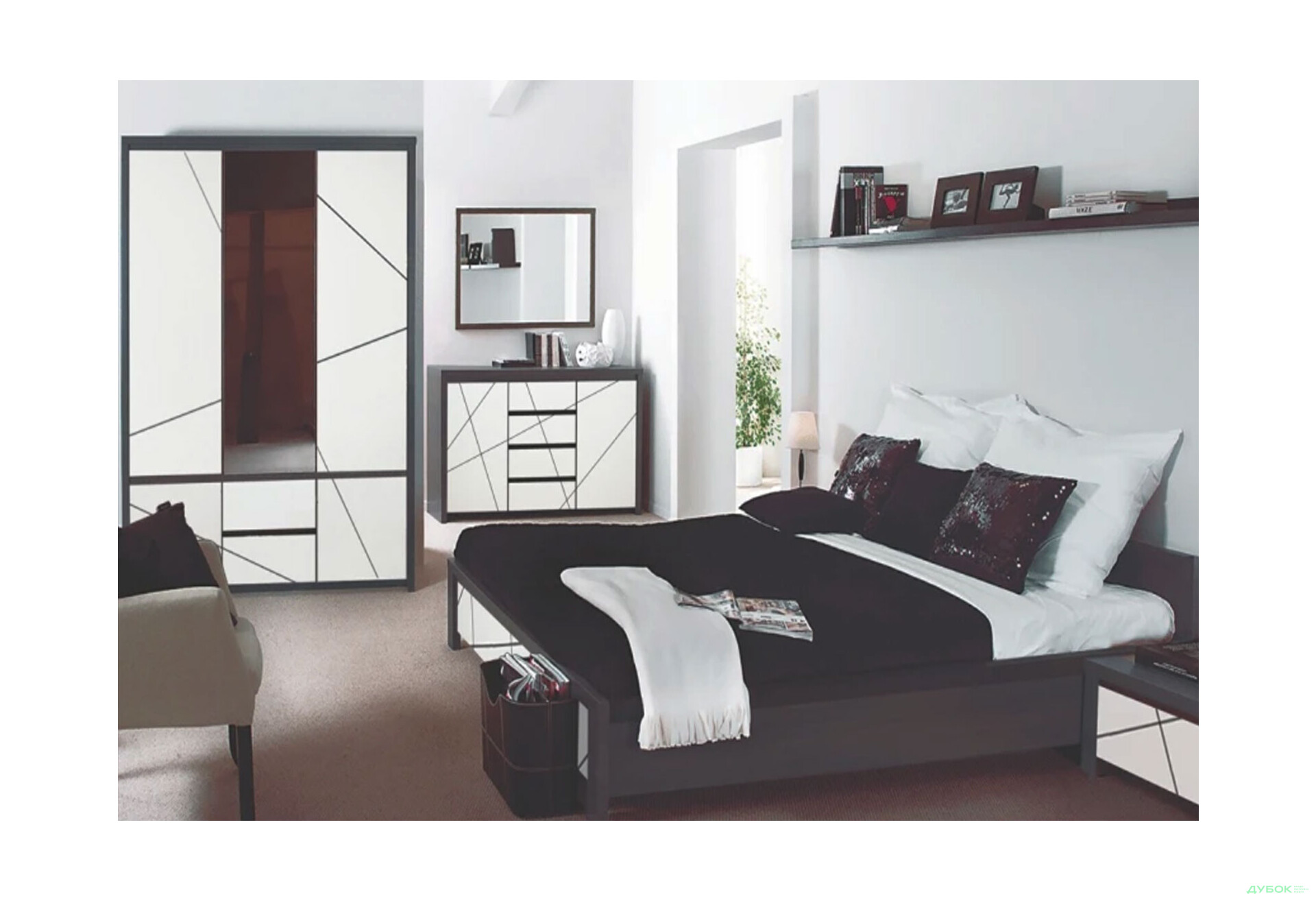 Модульна спальня Каспіан МДФ / Kaspian MDF ВМК - Зображення 3 Зображення 3 - Модульна спальня Каспіан МДФ / Kaspian MDF ВМК