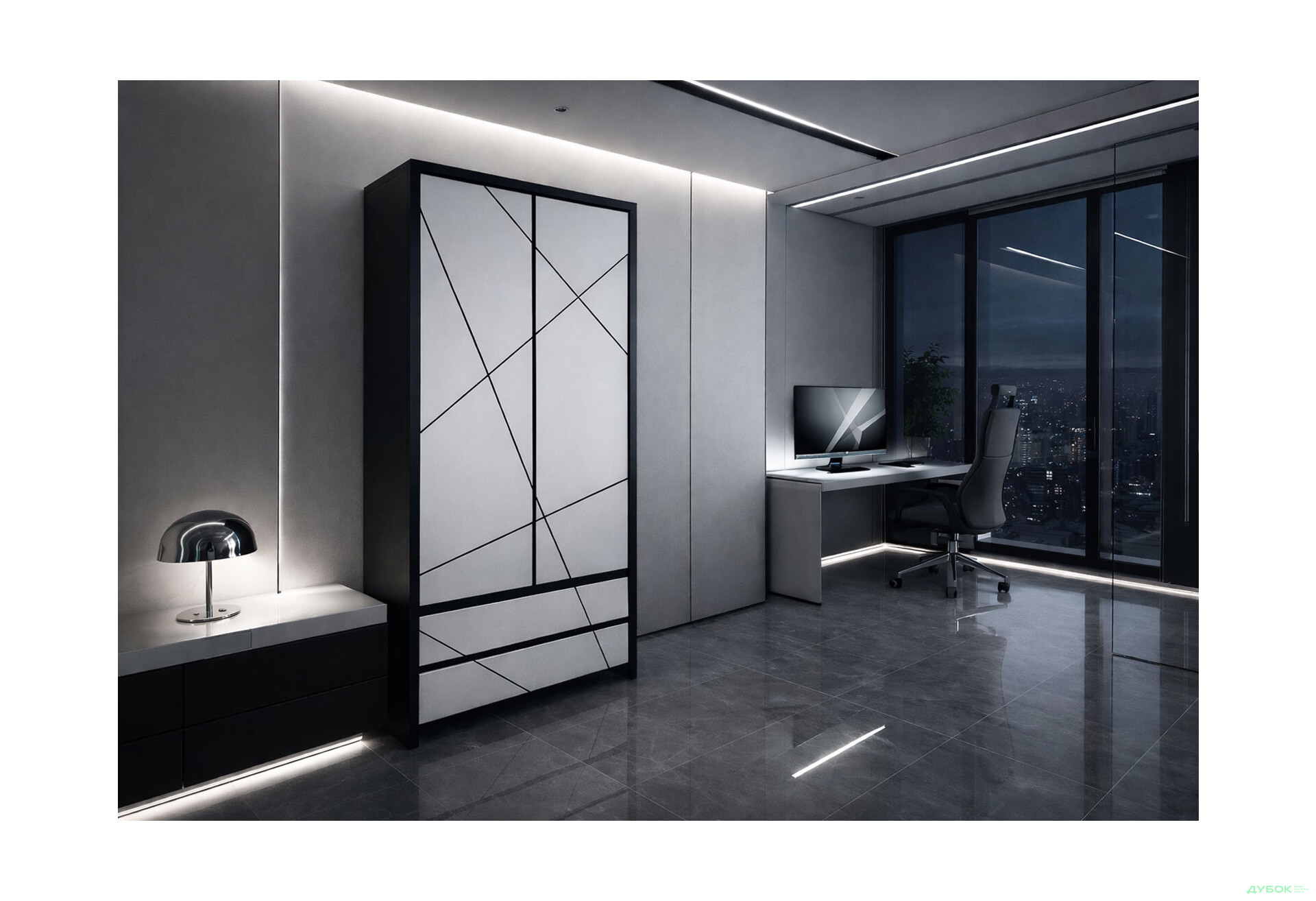 Изображение 2 - Шкаф ВМК Каспиан МДФ 2-дверный с 2 ящиками 90 см, венге магия / белый снег