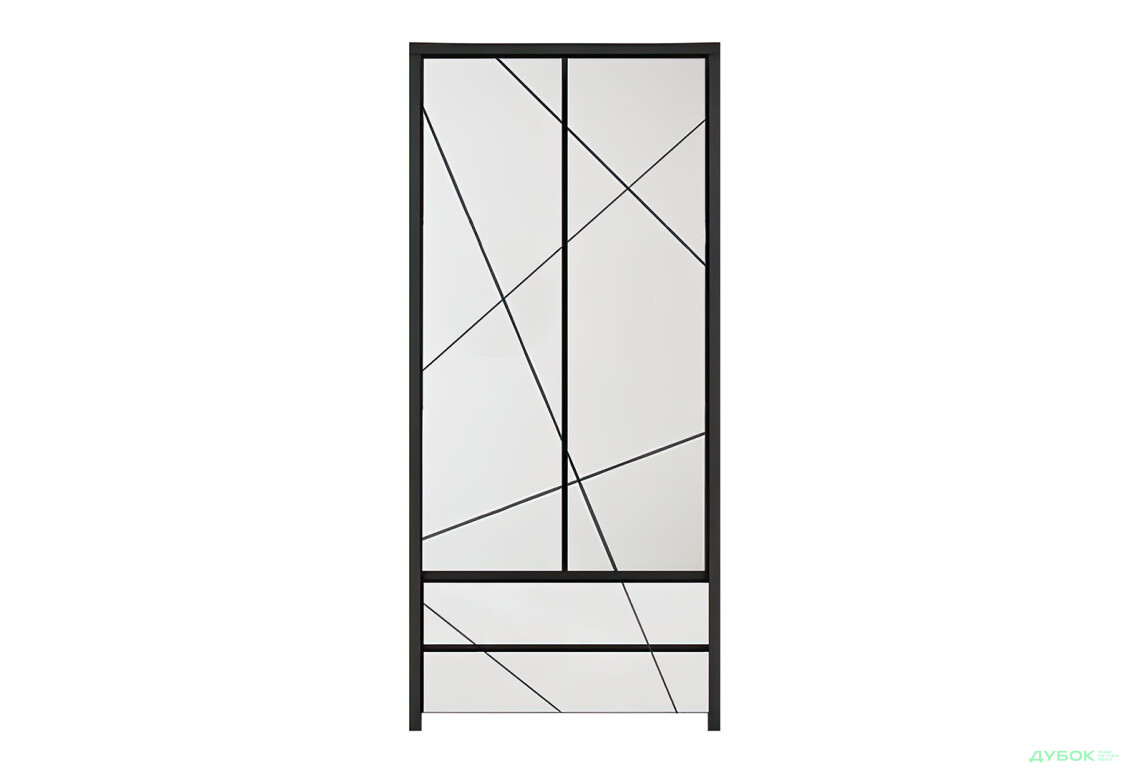 Шафа ВМК Каспіан МДФ 2-дверна з 2 шухлядами 90 см, венге магія / білий сніг - Зображення 1 Зображення 1 - Шафа ВМК Каспіан МДФ 2-дверна з 2 шухлядами 90 см, венге магія / білий сніг