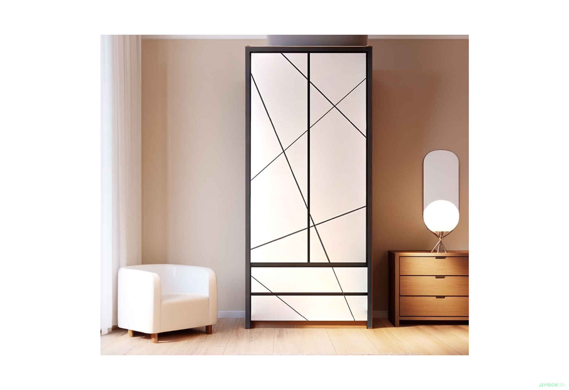 Шафа ВМК Каспіан МДФ 2-дверна з 2 шухлядами 90 см, венге магія / білий сніг - Зображення 2 Зображення 2 - Шафа ВМК Каспіан МДФ 2-дверна з 2 шухлядами 90 см, венге магія / білий сніг