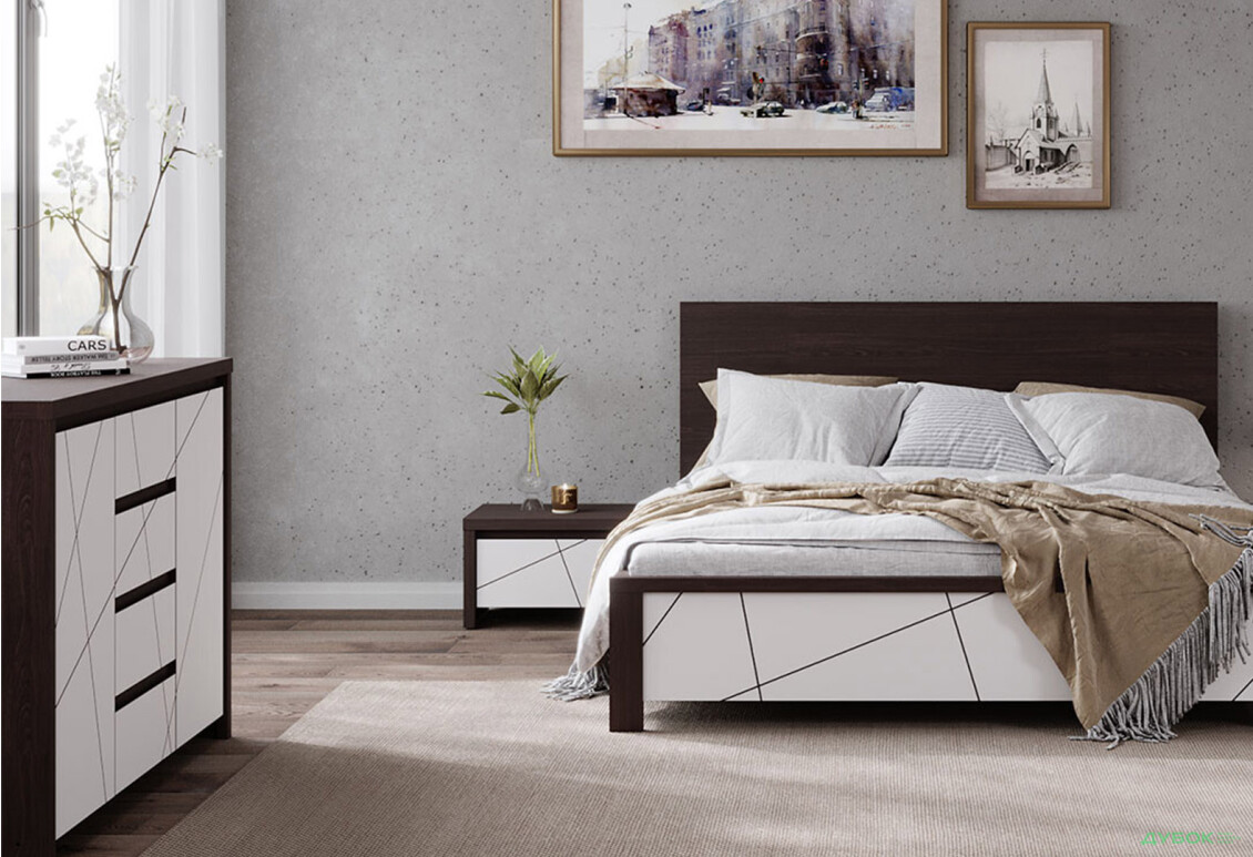 Тумба приліжкова ВМК Каспіан МДФ з 1 шухлядою 51 см, венге магія / білий сніг - Зображення 2 Зображення 2 - Тумба приліжкова ВМК Каспіан МДФ з 1 шухлядою 51 см, венге магія / білий сніг