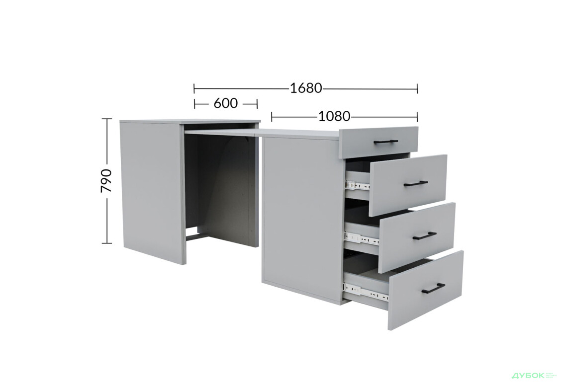 Изображение 5 - Стол-комод трансформер Garant Спейс / Space №5 с ящиками, Серая мышка