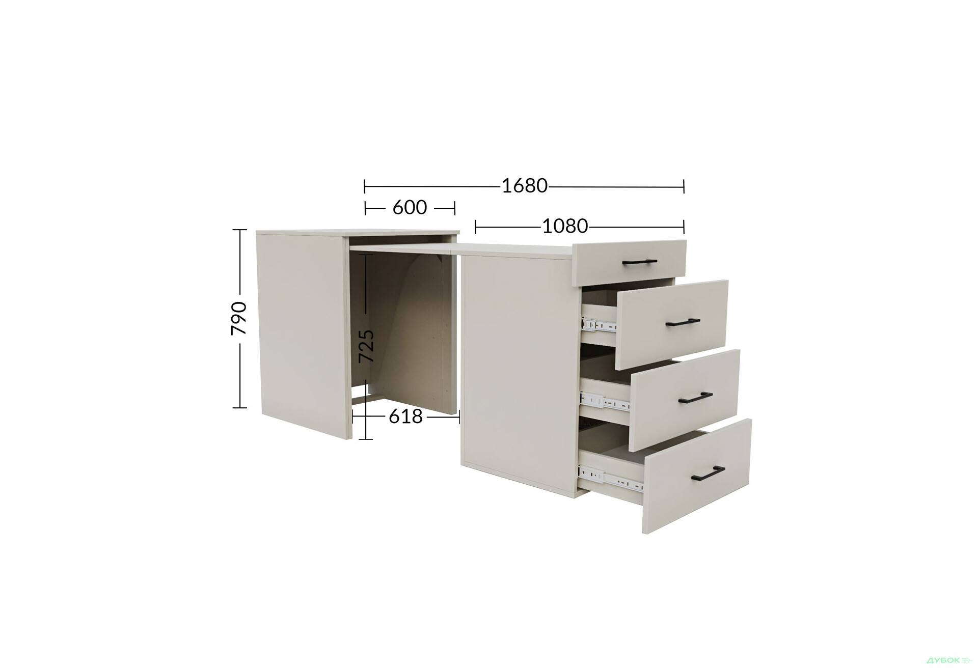 Изображение 6 - Стол-комод трансформер Garant Спейс / Space №5 с ящиками, Кашемир