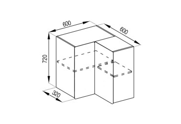 Корпус В 60x60 кут прямий