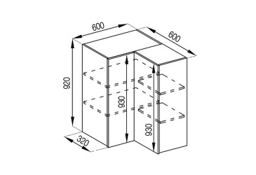 В 60x60 кут прямий (h-920)