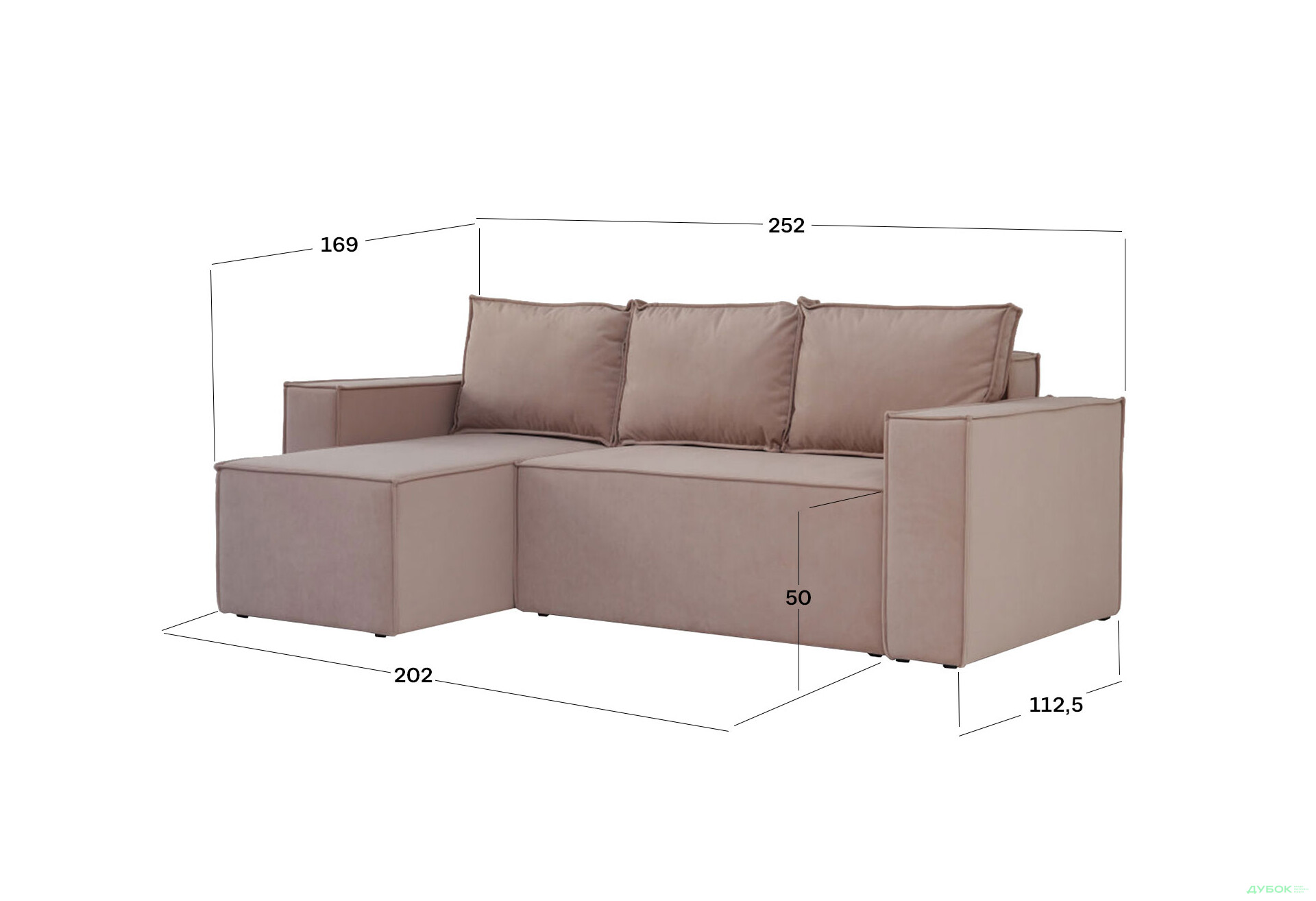 Изображение 15 - Мягкий уголок Kredens furniture Фрейм 252х169 см, ткань бежевая