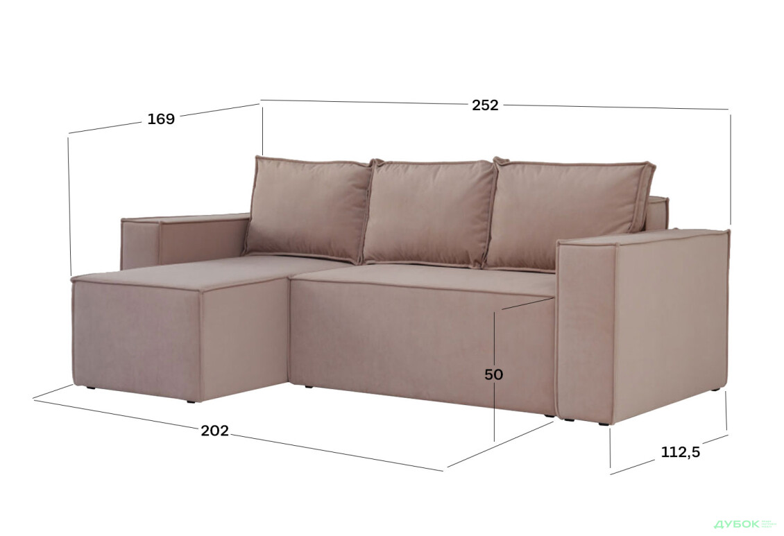 Изображение 15 - Мягкий уголок Kredens furniture Фрейм 252х169 см, ткань бежевая