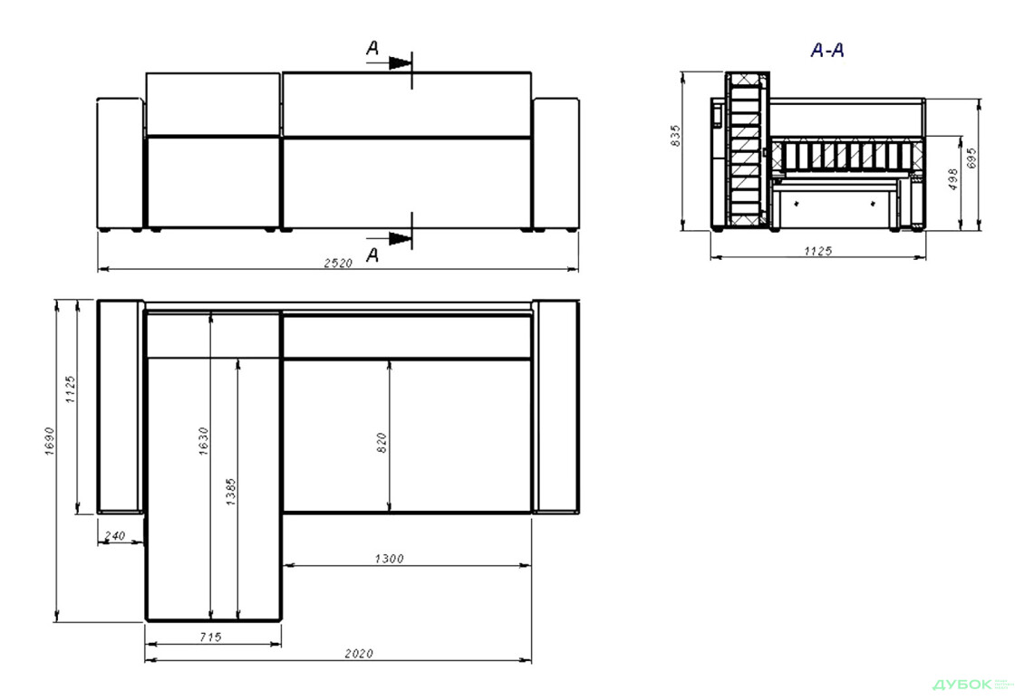 Изображение 17 - Мягкий уголок Kredens furniture Фрейм 252х169 см, ткань бежевая
