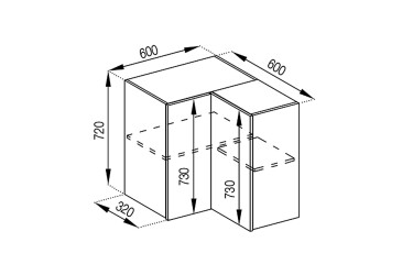 В 60x60 кут прямий Софі Лак Світ Меблів