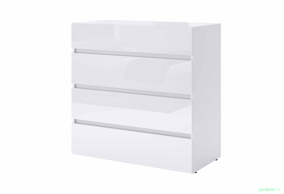 Комод MiroMark Мія з 4 шухлядами 90 см, глянець білий