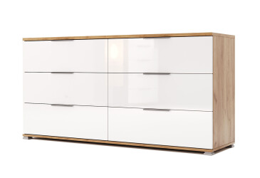 Комод MiroMark Асті з 6 шухлядами 160 см Дуб крафт/Білий